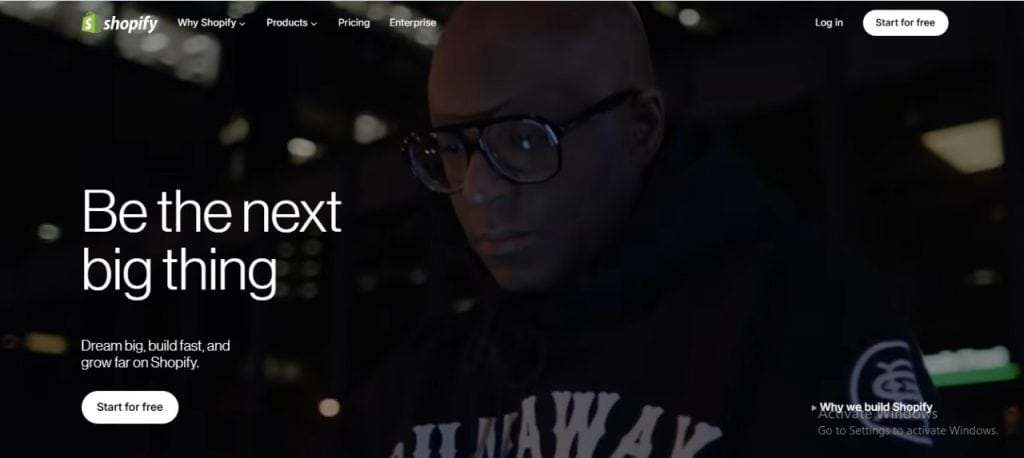 dashboard showing online store setup and dropshipping business tools